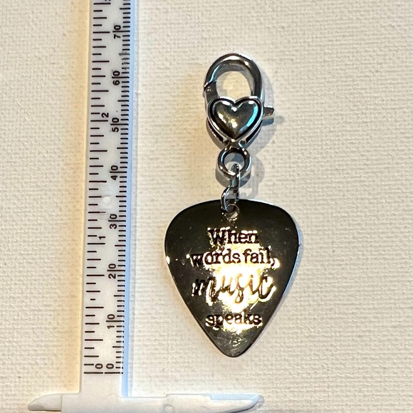 🎉 Host Pick 🎉 Guitar Pick music purse charm or zipper pull - Picture 4 of 6